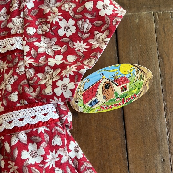 Sardon red floral pleated dress NWT - Picture 7 of 9